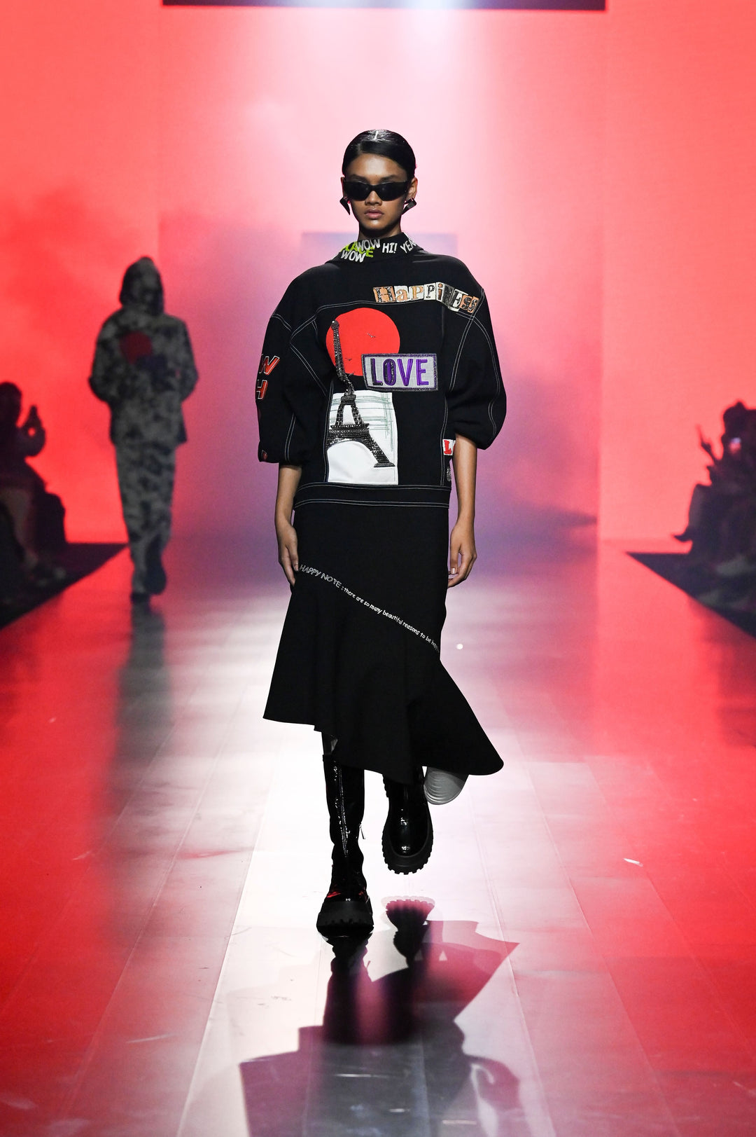 "Good Times Roll" Oversized Jacket And Asymmetric Skirt