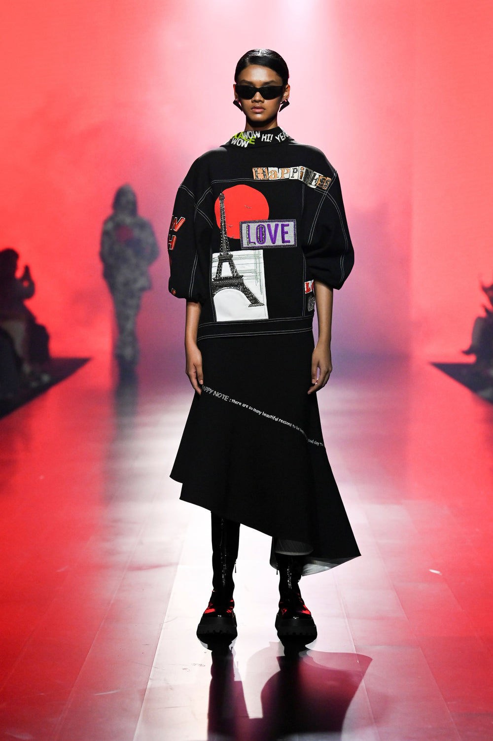 "Good Times Roll" Oversized Jacket And Asymmetric Skirt