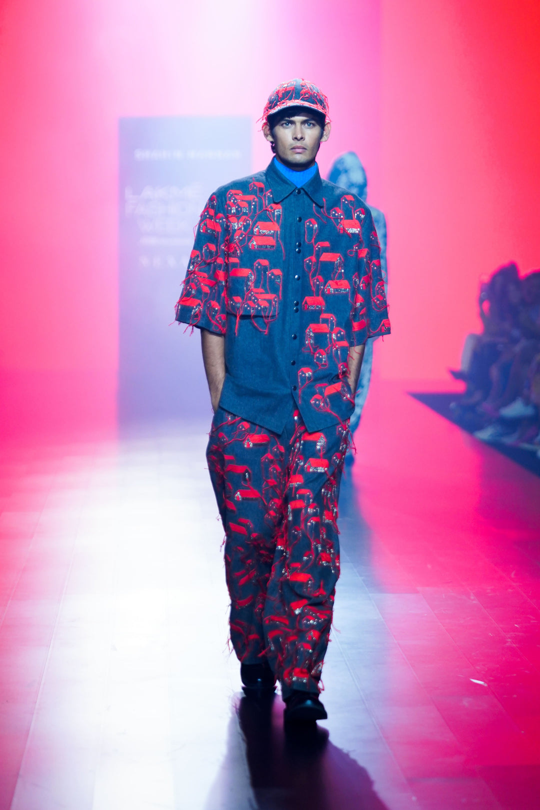 Tiny Houses Flap High-Low Oversized Shirt With Pants And Cap