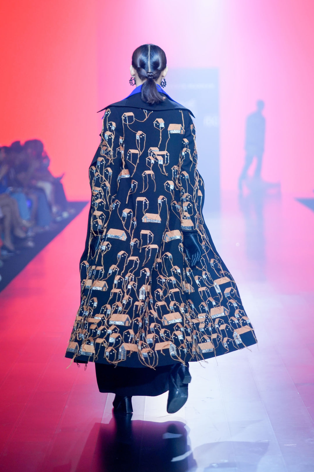 Tiny Houses Oversized Long Coat With Wrap Skirt And Shirt