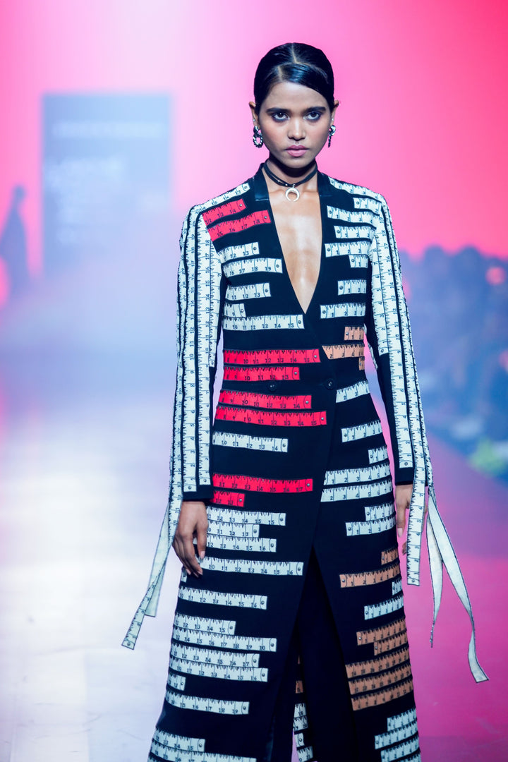 Flared Pants Of Measuring Tape Long Dress