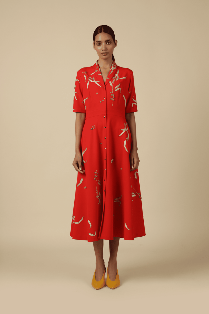 Eucalyptus Shawl Collar Dress