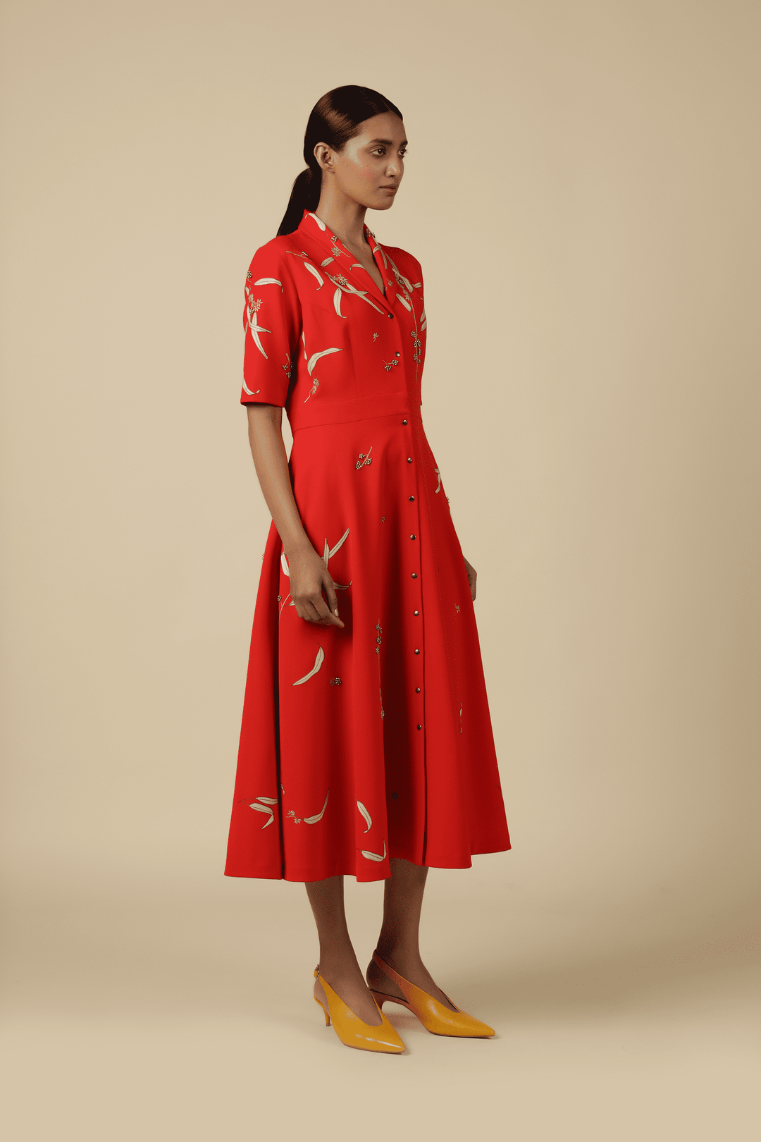 Eucalyptus Shawl Collar Dress