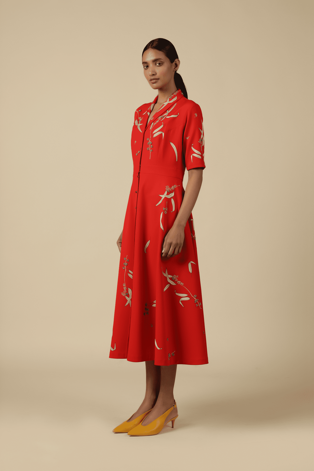 Eucalyptus Shawl Collar Dress