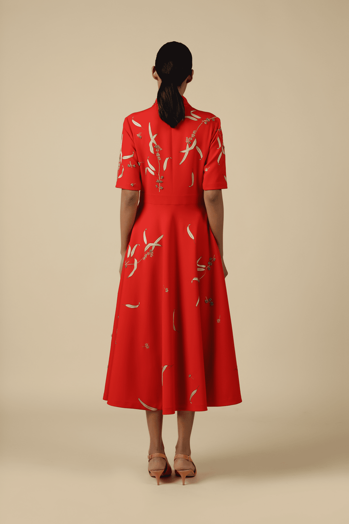 Eucalyptus Shawl Collar Dress