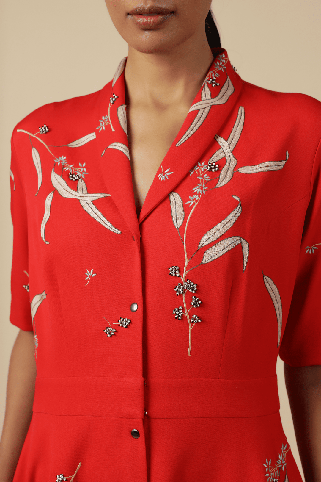 Eucalyptus Shawl Collar Dress