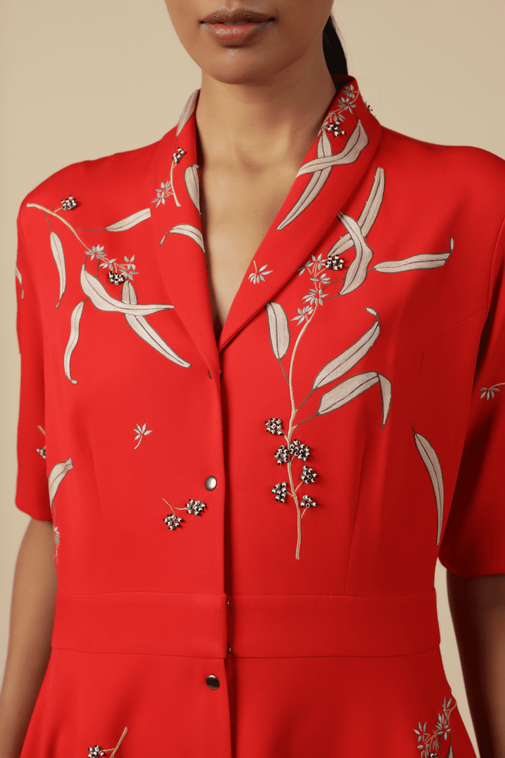 Eucalyptus Shawl Collar Dress