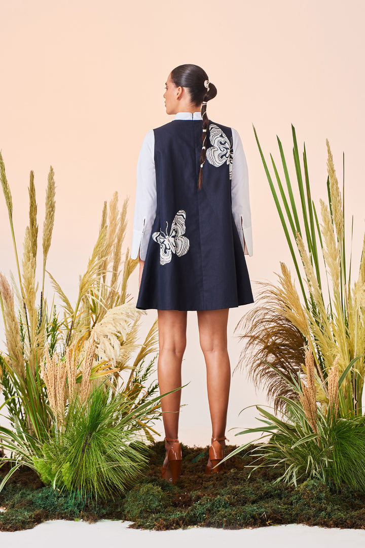 Optical Butterflies Flared Dress