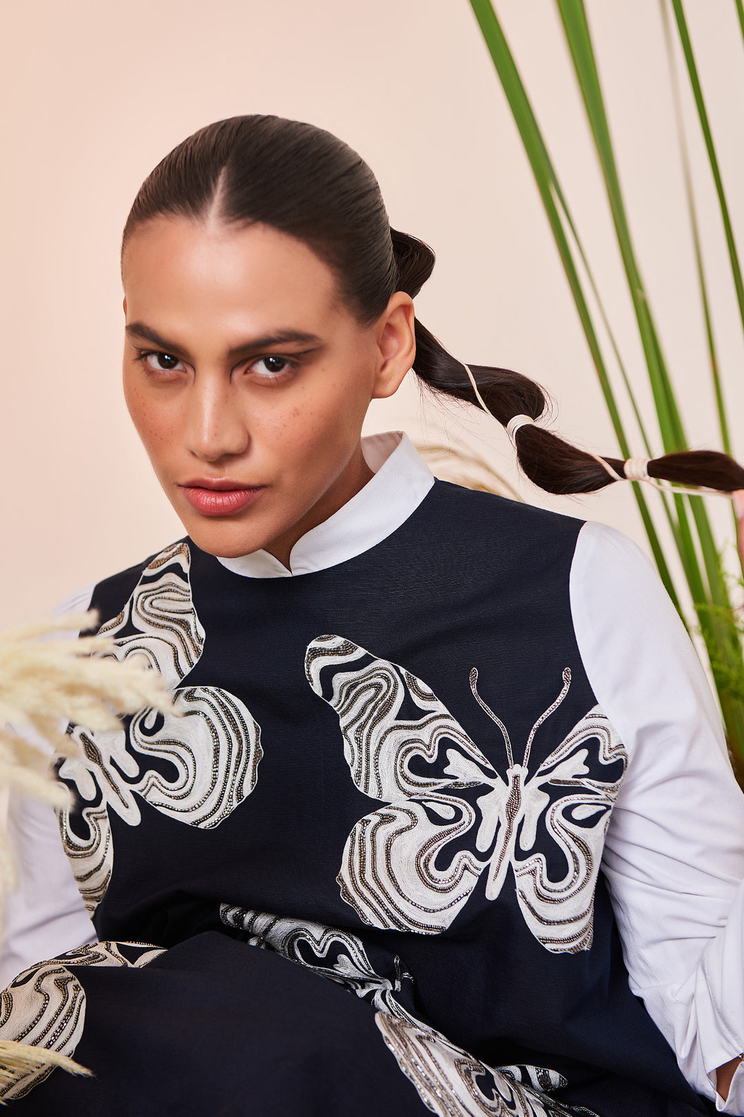 Optical Butterflies Flared Dress