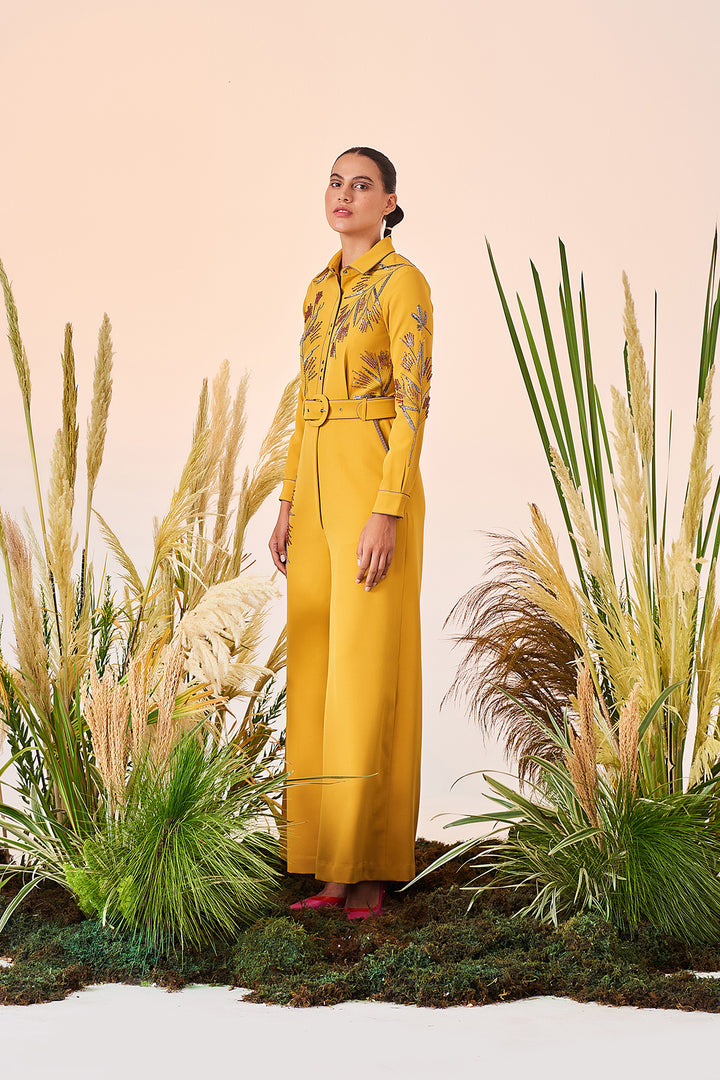 Grass Jumpsuit With Belt