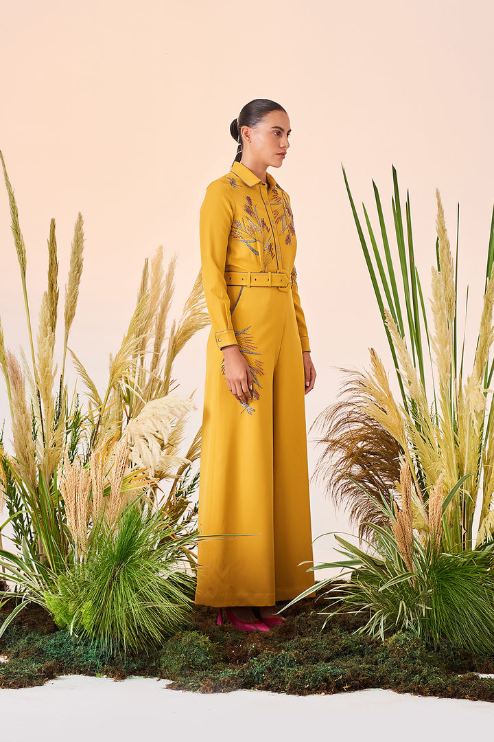 Grass Jumpsuit With Belt