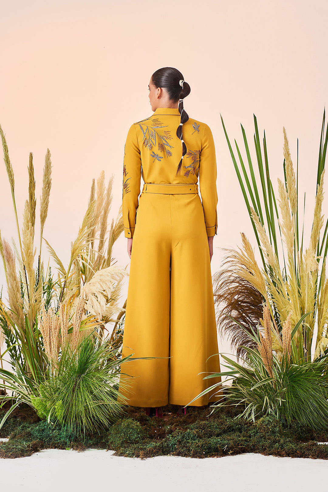 Grass Jumpsuit With Belt