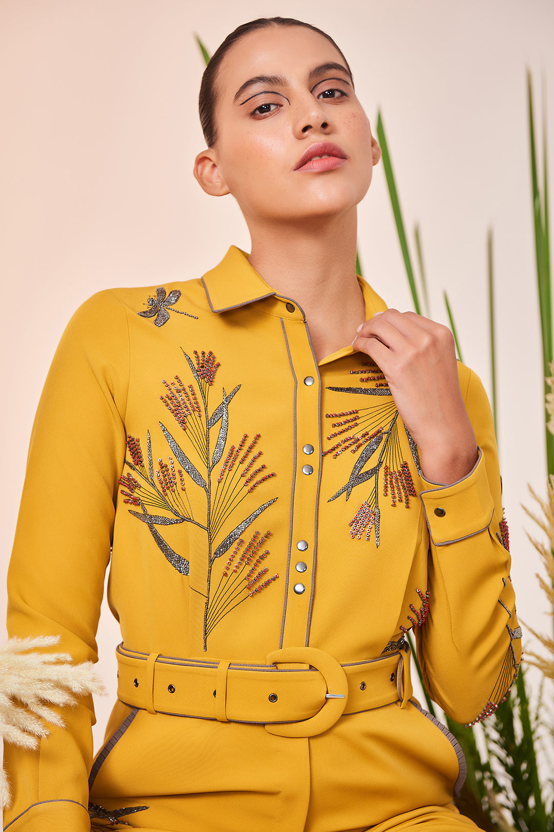 Grass Jumpsuit With Belt