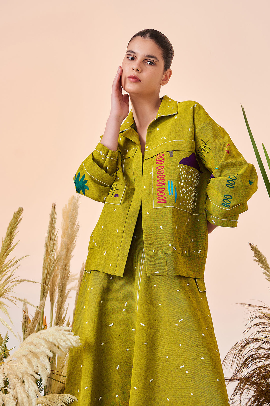 Abstract Shapes And Ostrich Jacket