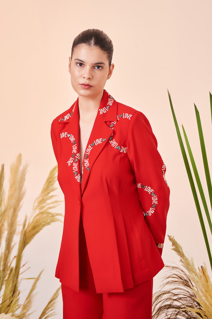 Straight Pant Of (Love Circle Nipped Waist Coat)
