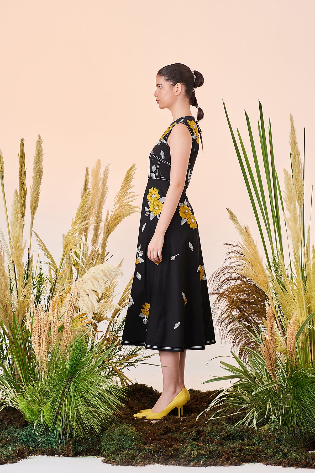 Blooming Flower Corset Midi Dress