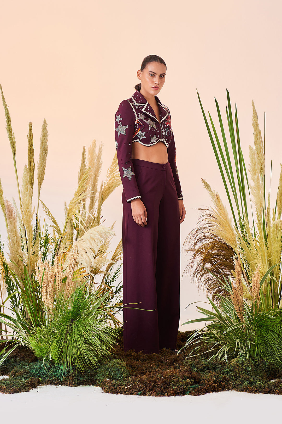 Postcard Cropped Blazer And Flared Pant