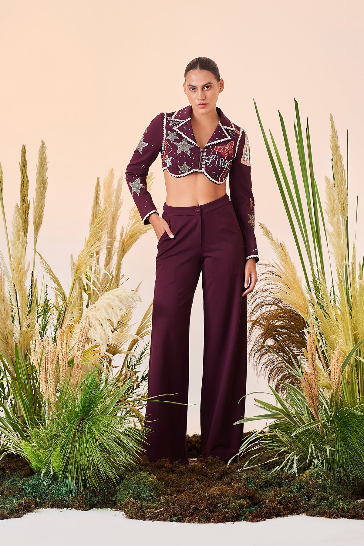 Flared Pant Of (Postcard Cropped Blazer)