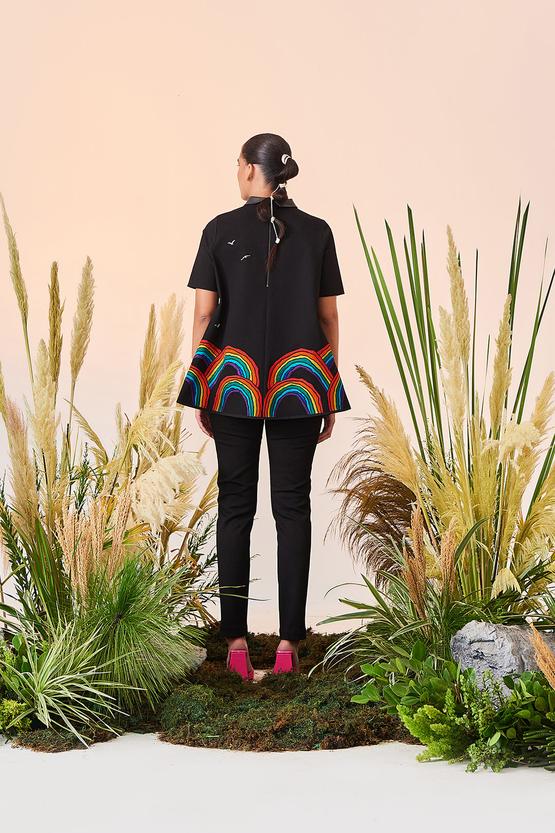 Narrow Pant Of (Rainbows And Birds Flared Top)