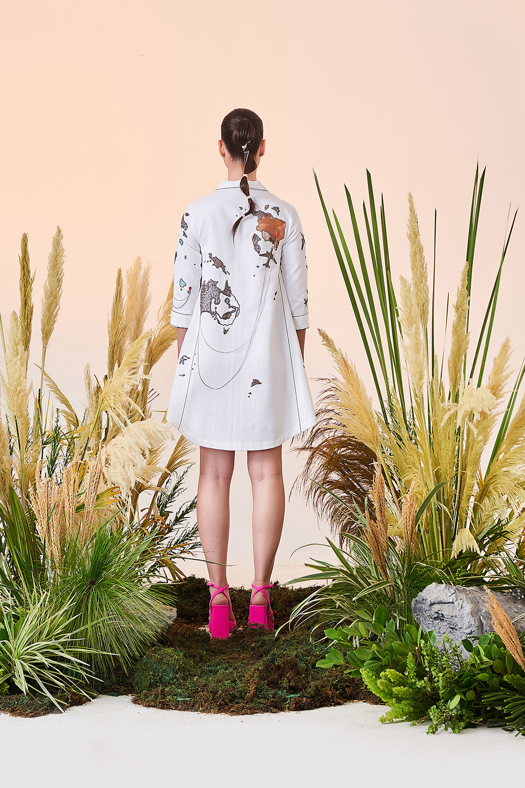 Map Side Triangle Shirt Dress