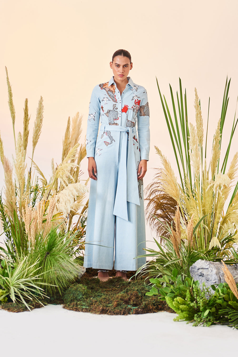 Map Jumpsuit With Belt