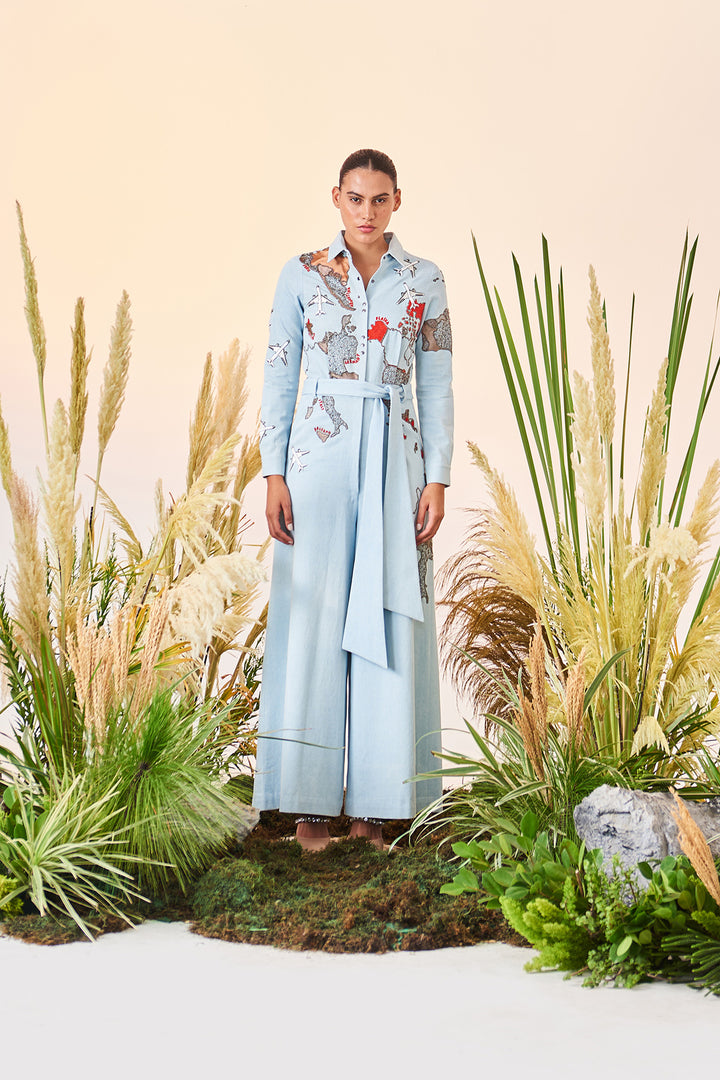 Map Jumpsuit With Belt
