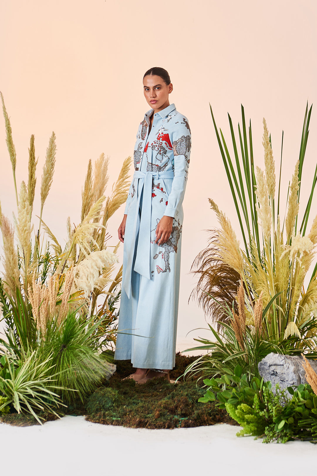 Map Jumpsuit With Belt
