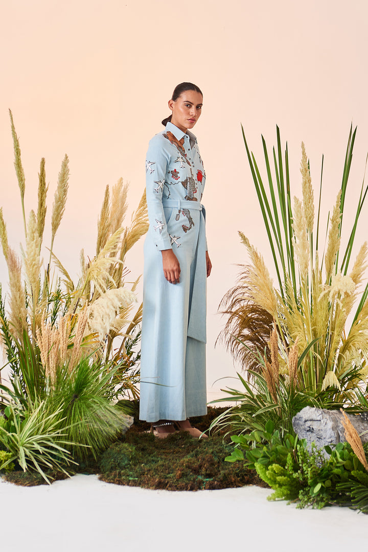 Map Jumpsuit With Belt