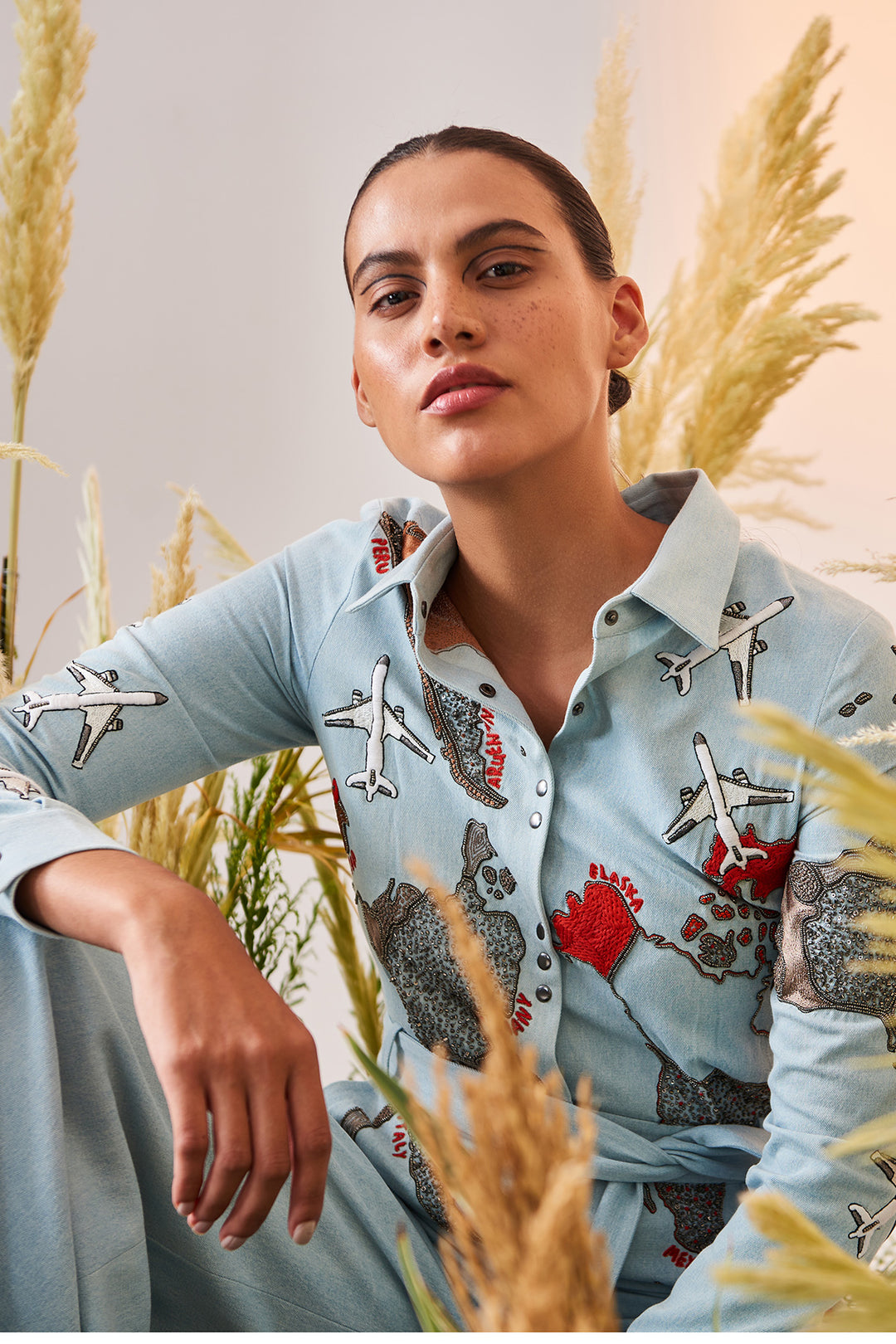 Map Jumpsuit With Belt