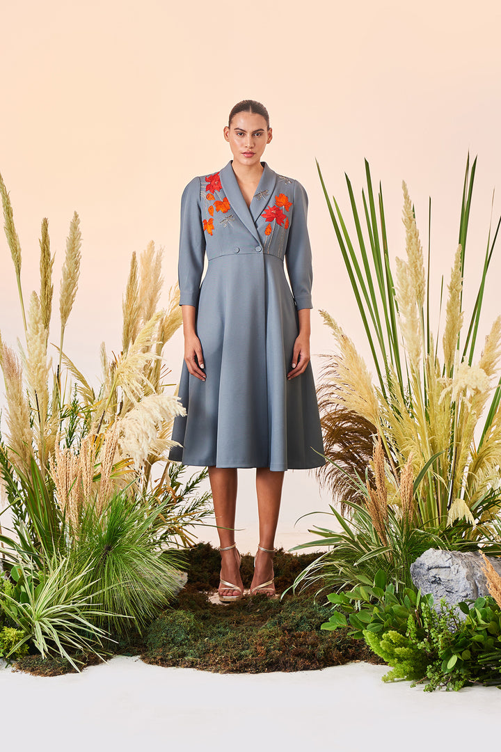 Flower And Dragonflies Wrap Dress