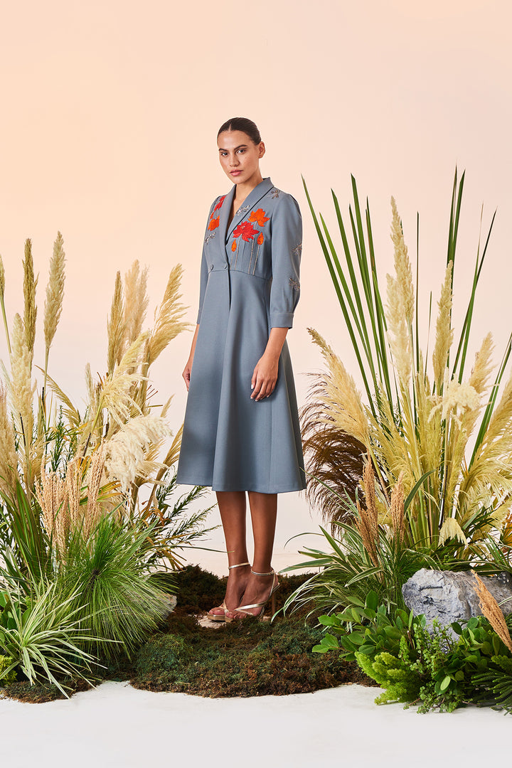 Flower And Dragonflies Wrap Dress
