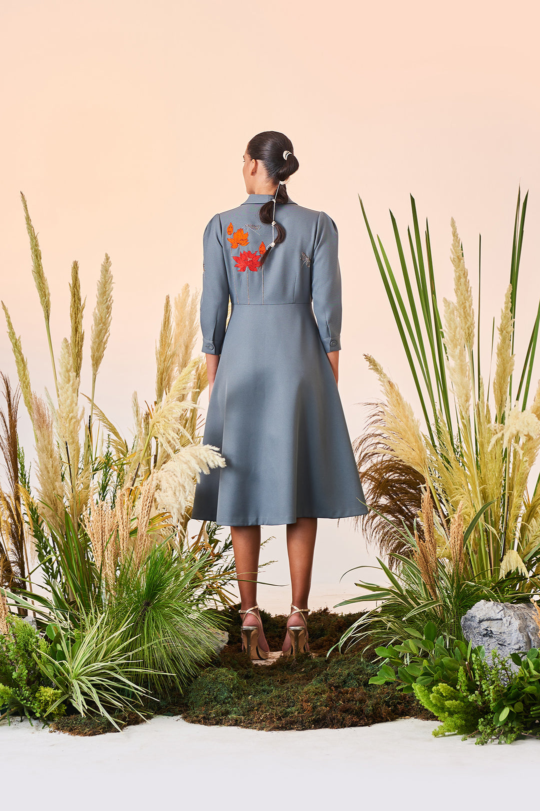 Flower And Dragonflies Wrap Dress
