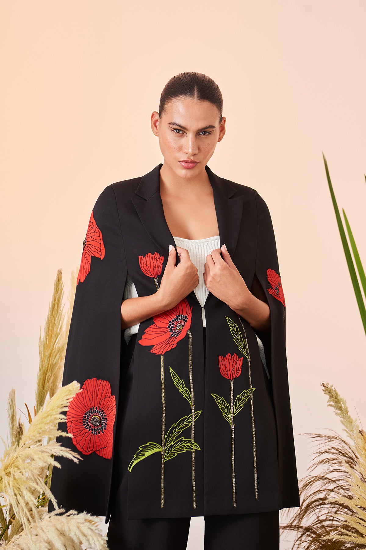 Poppy Long Cape And Straight Pant
