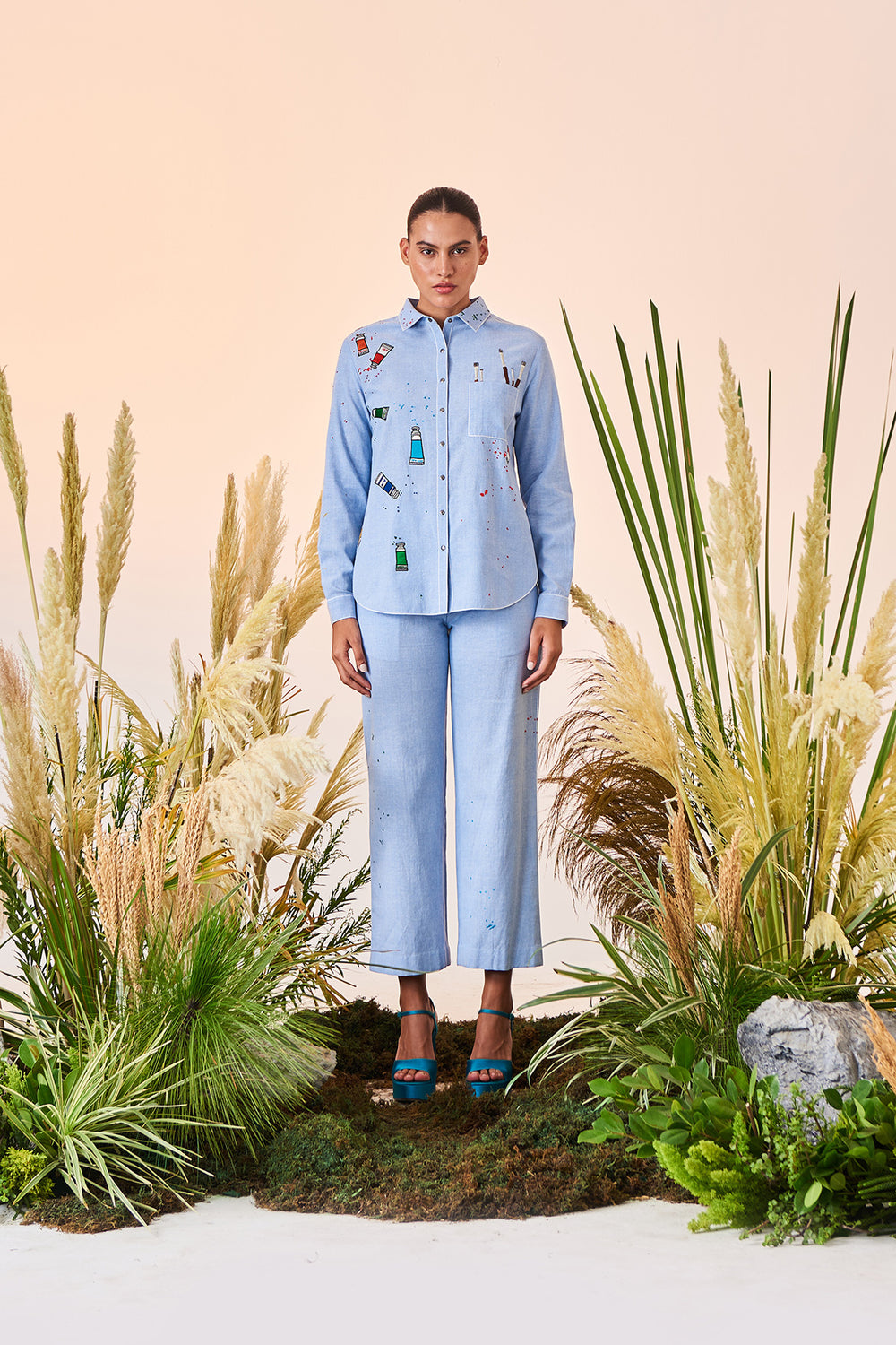 Paint Brush High Low Shirt