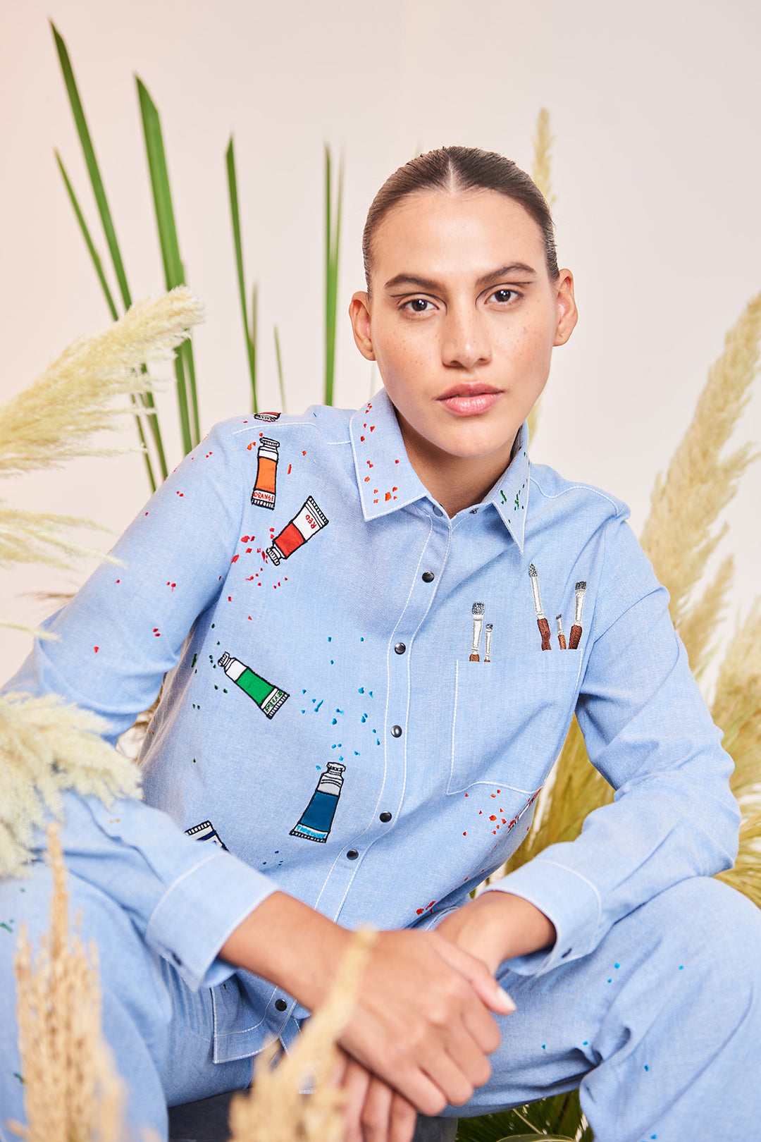 Paint Brush High Low Shirt