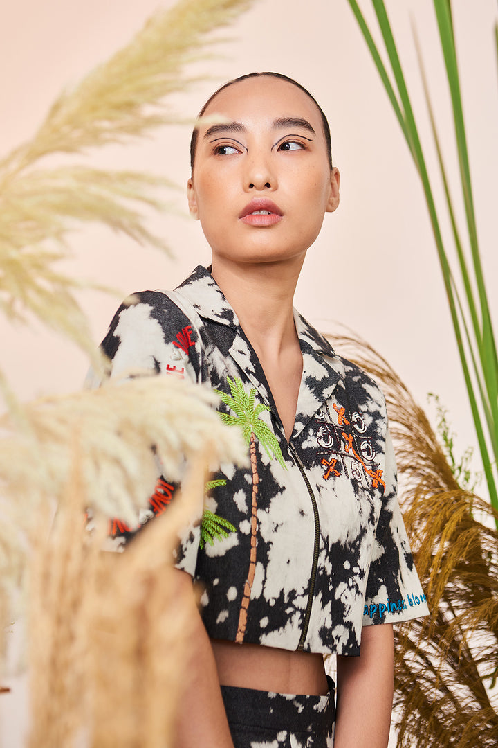 Love Circle Cropped Shirt And Shorts