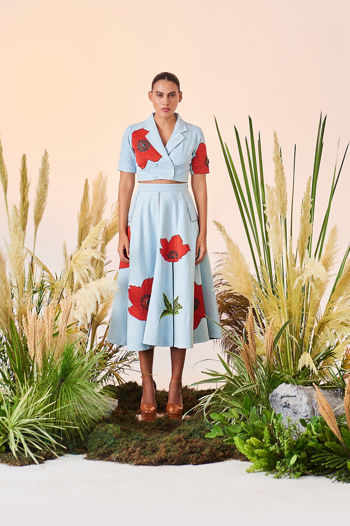 Poppy Double Breast Top And Circular Skirt