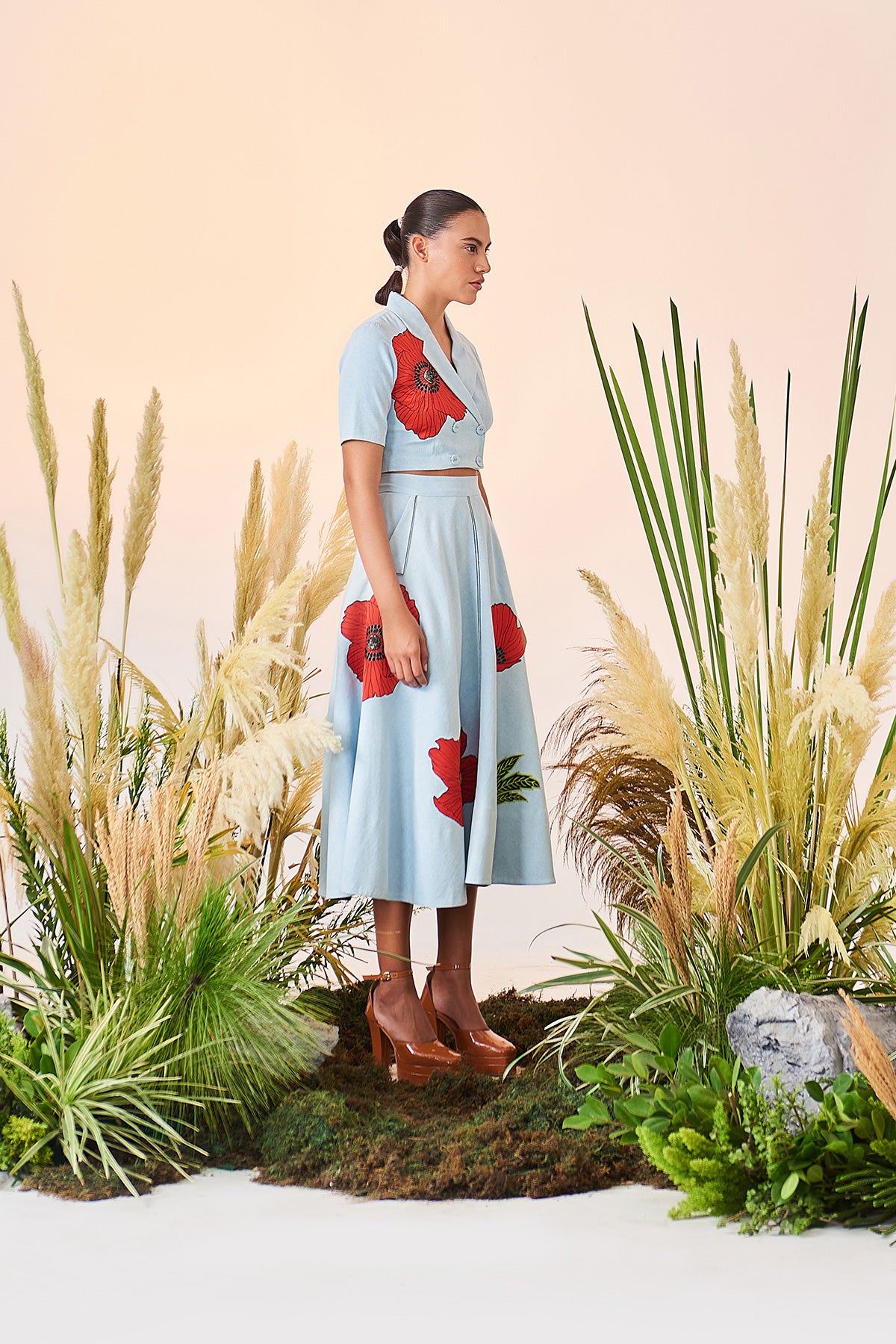 Poppy Double Breast Top And Circular Skirt