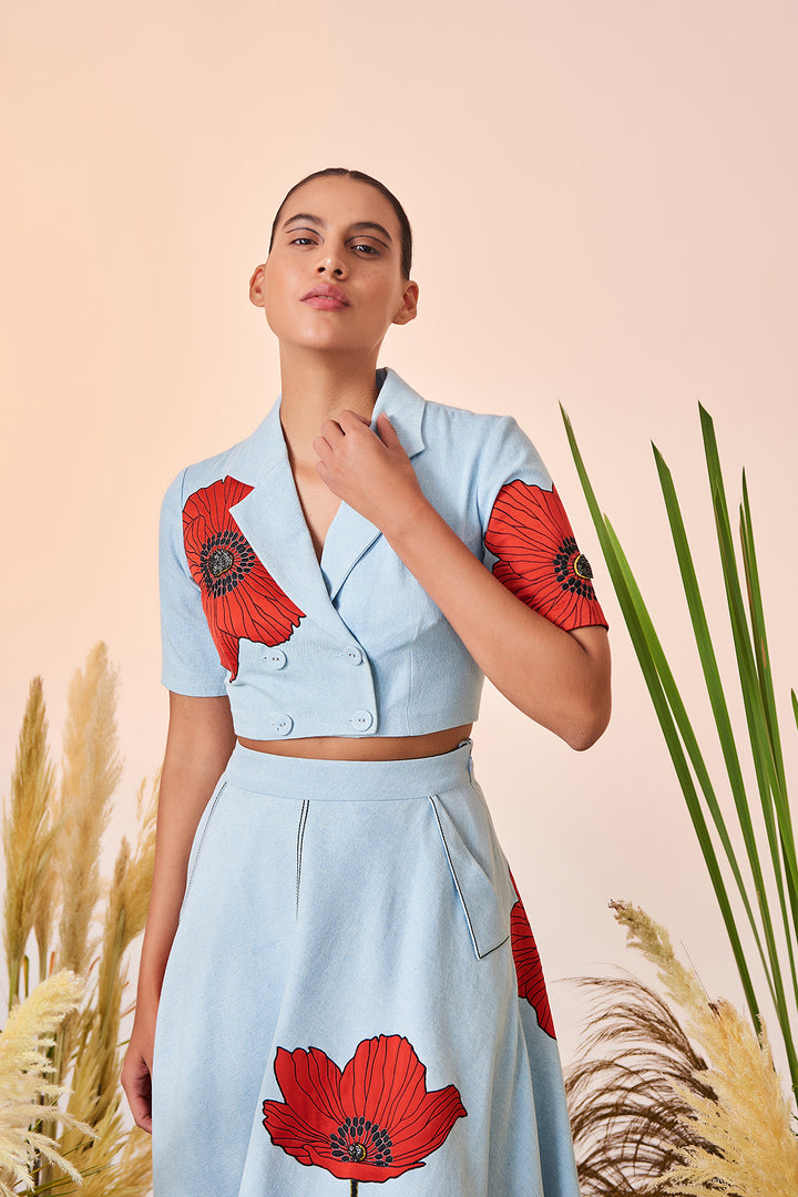 Poppy Double Breast Top And Circular Skirt