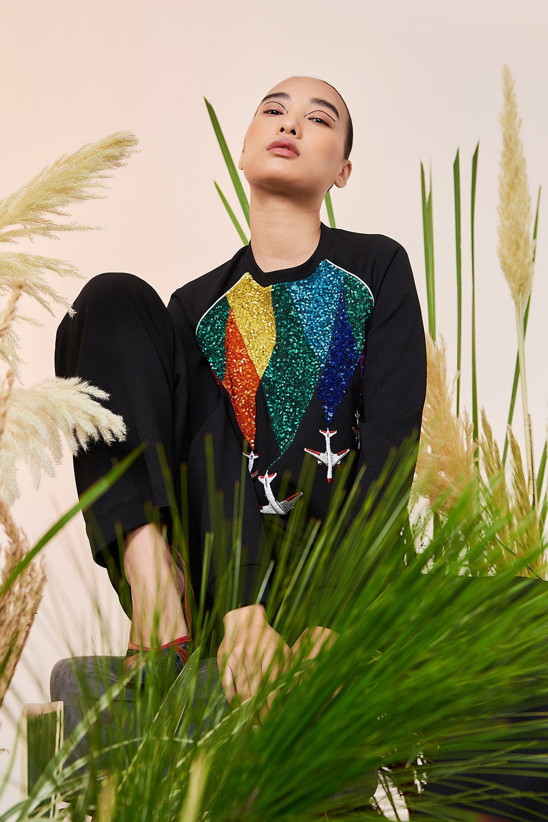 Roshni Chopra In Fly Over The Rainbow Raglan Sweatshirt