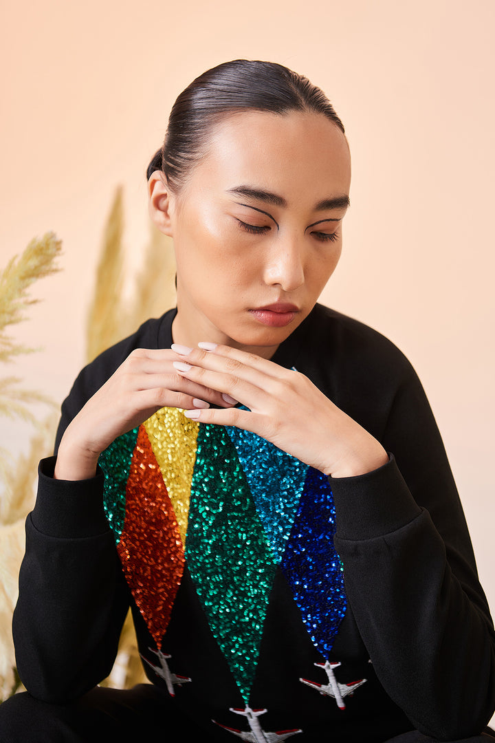 Fly Over The Rainbow Raglan Sweatshirt