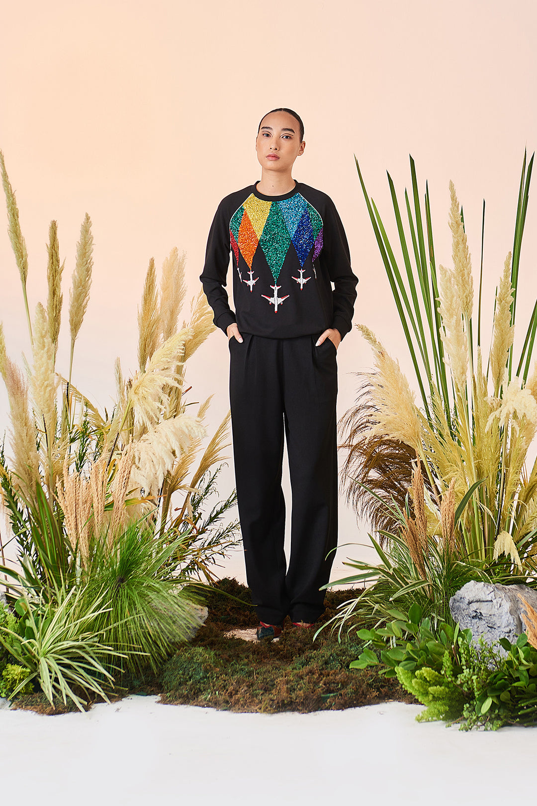 Fly Over The Rainbow Raglan Sweatshirt