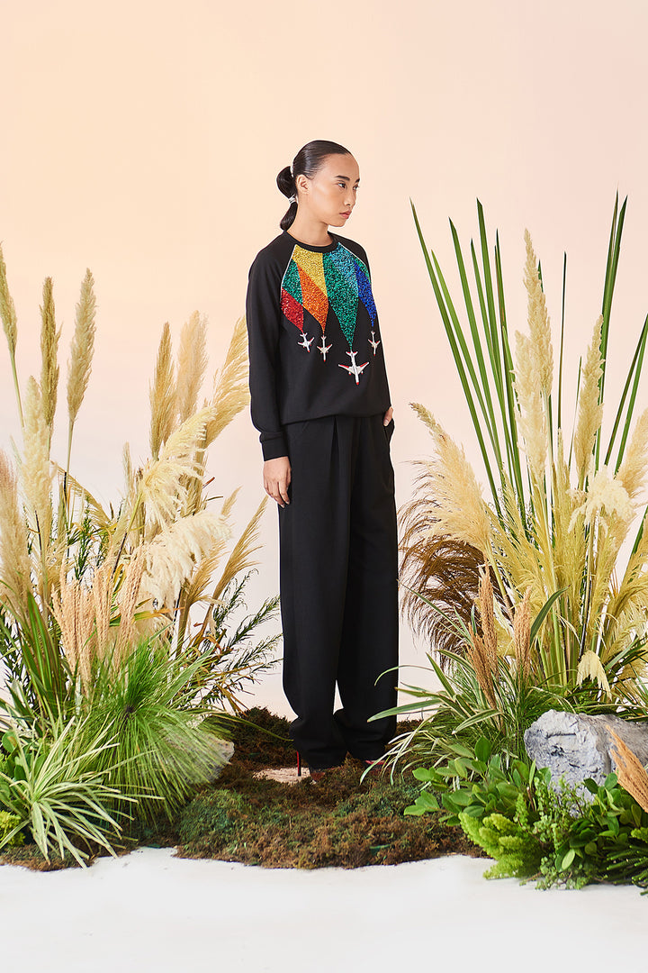 Fly Over The Rainbow Raglan Sweatshirt