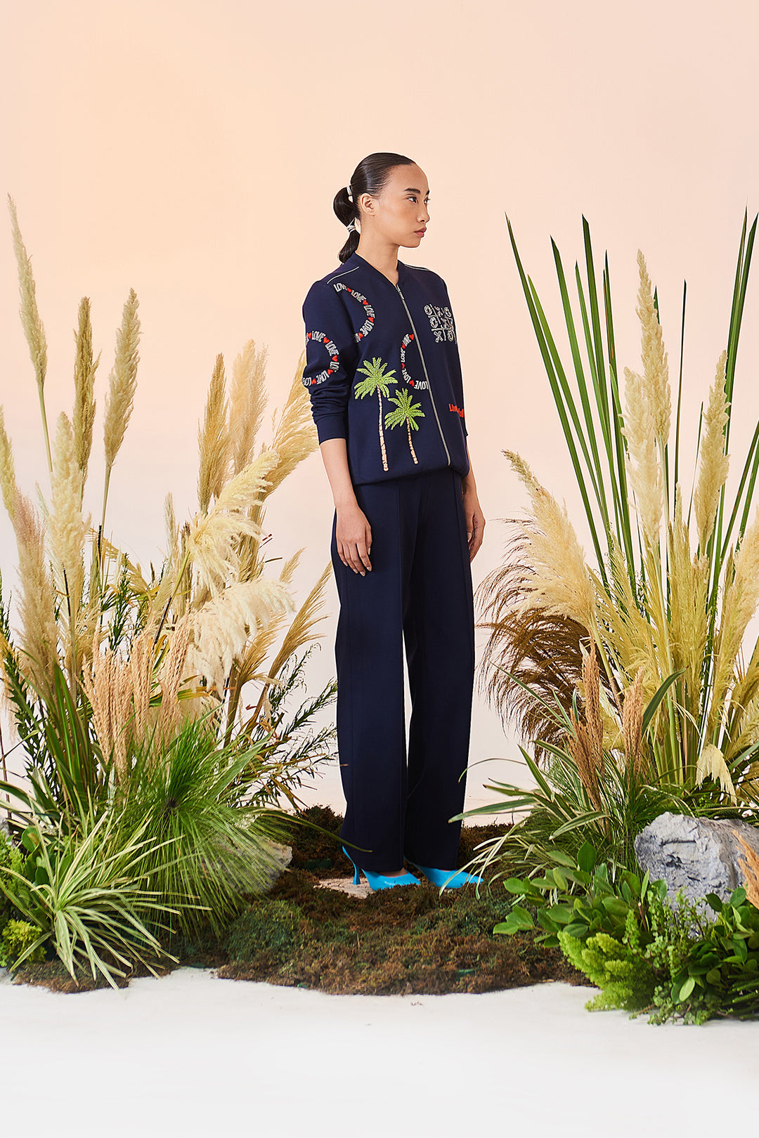 Pintucked Pant Of (Love Circle Bomber)