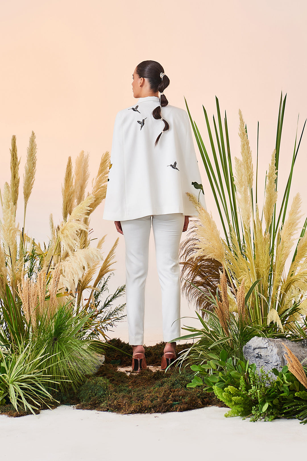 Narrow Pant Of ("Lotus And Humming Bird Cape")