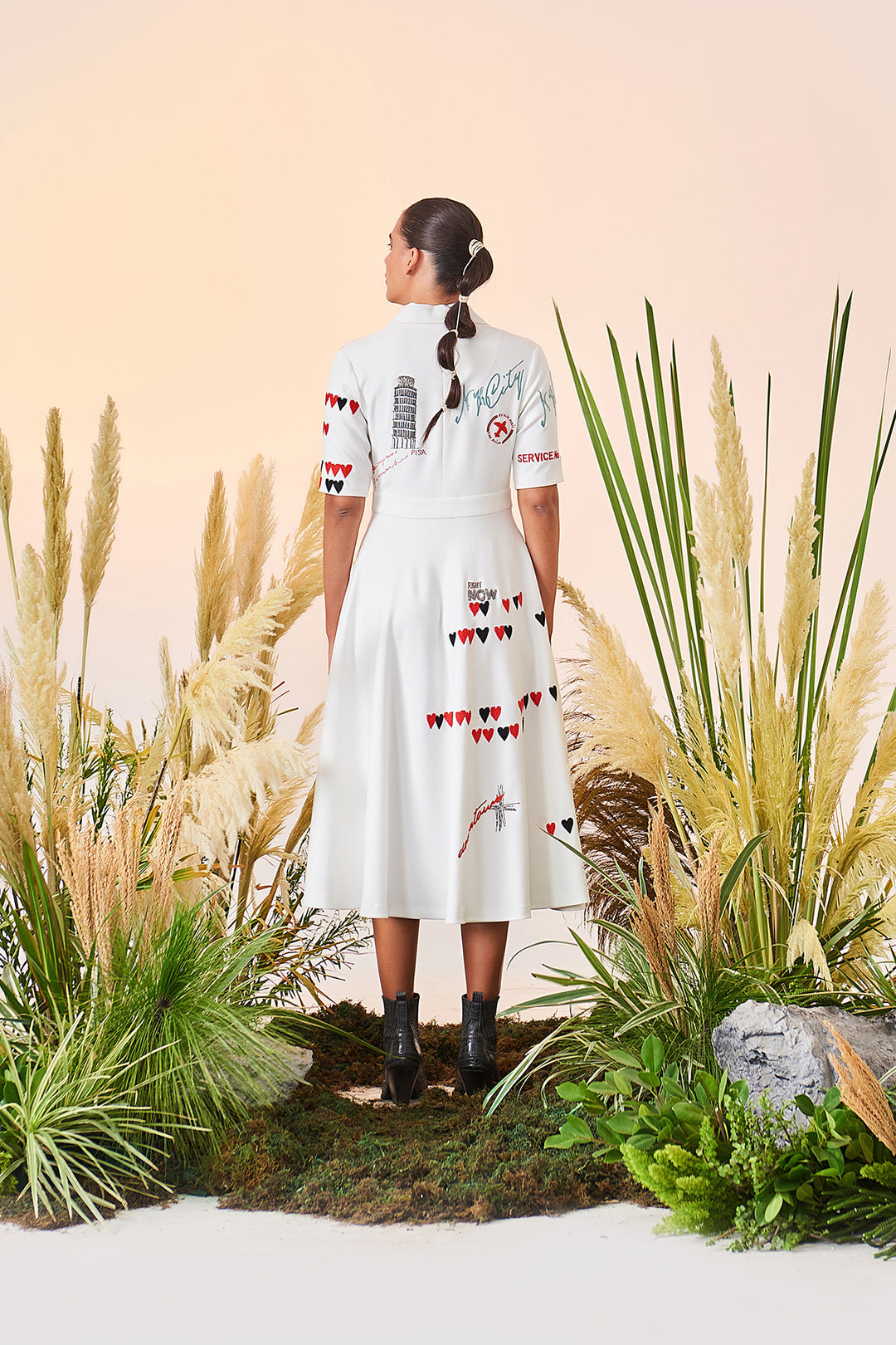 Dancing Downtown Coat Collar Circular Dress