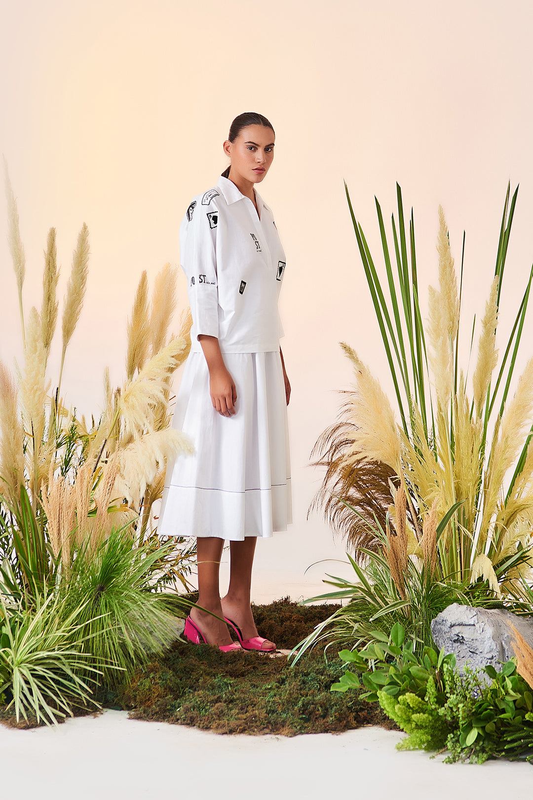 Circular Skirt Of (Airmail Dolman Sleeves Top)